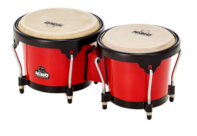 Nino Nino 17 R/BK Bongo ABS, hochwertige Bongos aus ABS Kunststoff, 6,5" + 7,5", rot mit schwarzer Hardware