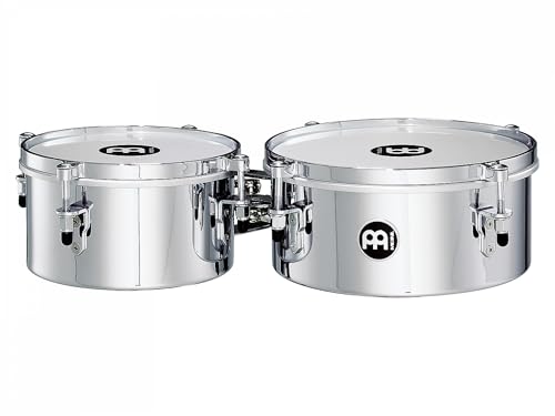 Meinl Percussion Drummer Series Timbales, 2 verchromte Stahl-Trommeln mit 8 und 10 Zoll, inkl. Halterung und Zubehör