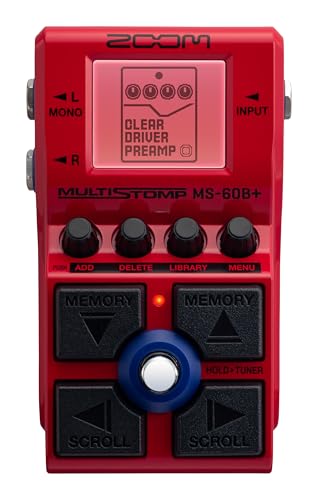 Zoom Multi Stomp MS-60B+, Bass Multieffekt mit über 95 Basseffekten, 11 Verstärker-Modellen, 100 Speicherpatches und verbesserter Analogschaltung