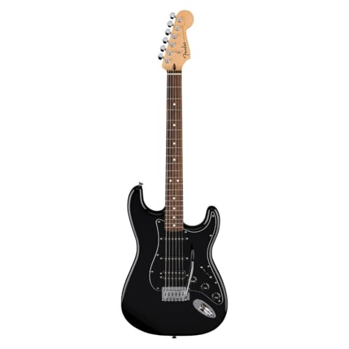 Fender Standard Strat HSS E-Gitarre, Pappel-Korpus, Ahorn-Hals, schwarzes Schlagbrett, Black