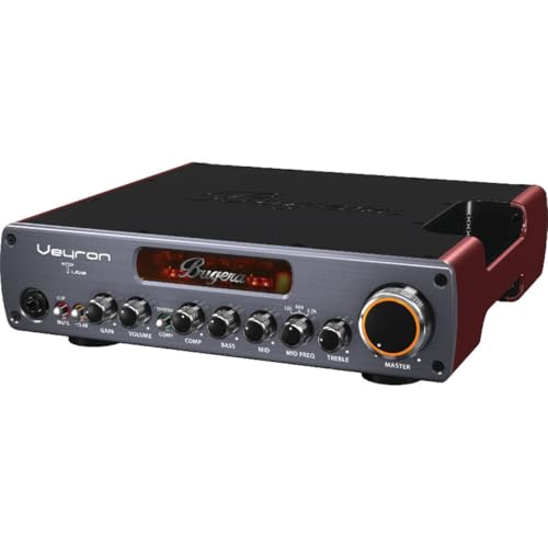 Bugera BV1001T Veyron Bass Head, Hybrid-Toppteil mit 2000 Watt, Röhrenvorstufe, Optical Compressor, 3-Band EQ, FX Loop, AUX und Kopfhörer Ausgang