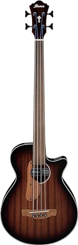 Ibanez AEGB24FE-MHS, Fretless Akustikbass mit Sapele Decke, Mahogany Sunburst, Ibanez Undersaddle Tonabnehmer, 3-tlg. Nyatoh/Ahorn Hals