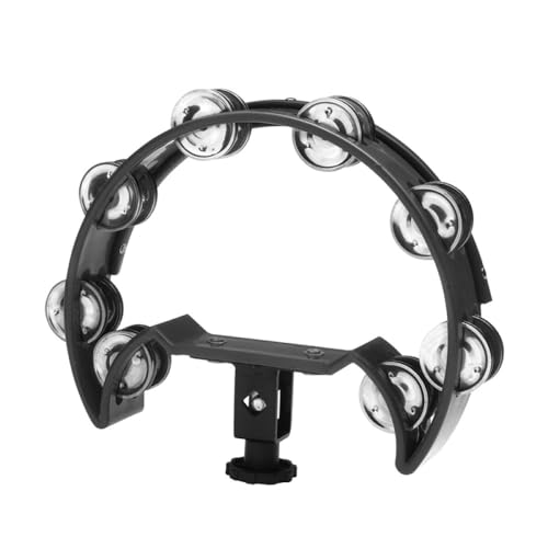 Millenium DT300 BK, Tambourine mit 16 Paar schwarzen Schellen, doppelreihig
