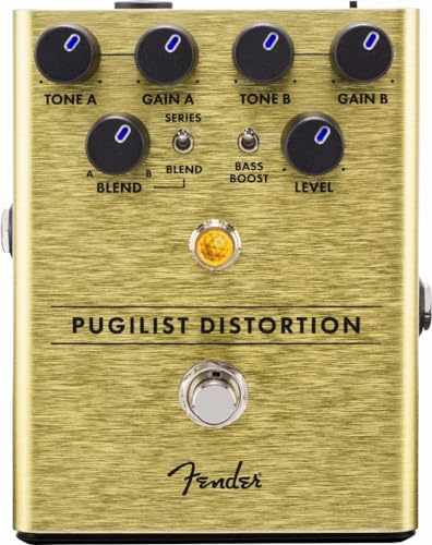 Fender Pugilist Distortion Pedal, Effektpedal mit Distortion, Tone A/B, Drive A/B, Bass Boost, Blend/Serie Toggle