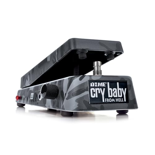 Dunlop Dimebag Cry Baby Wah, Wah Effekt Pedal mit Boost und erweiterter Sweep Range, schwarzer Camo-Look