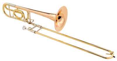 C.G.Conn 52H Bb/F-Tenorposaune, Artist Modell mit Quartventil, dualer Zug Bohrung und Goldmessing Schallstück, klar lackiert, inkl. Deluxe Holz Koffer und 6-1/2AL Mundstück