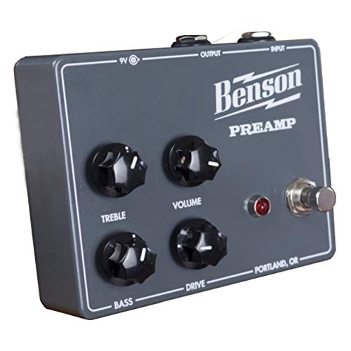 Benson Preamp, Übersteuerungspedal für E-Gitarre mit FET Transistor, Gain- und Volume-Regler, Handmade in USA