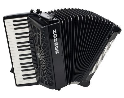 Hohner Bravo III 96 Silent Key, Piano-Akkordeon mit 96 Bässen, 37 Tasten, schwarz