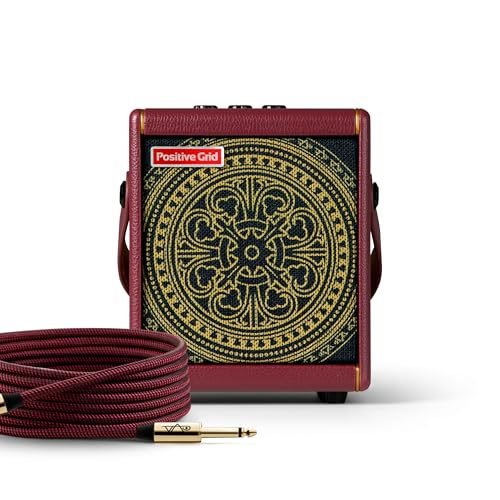 Positive Grid Spark Mini VAI, Modelling Combo-Verstärker mit 10 Watt Leistung, Burgundy, inklusive Steve Vai Custom-Presets und 43 onboard Effekten