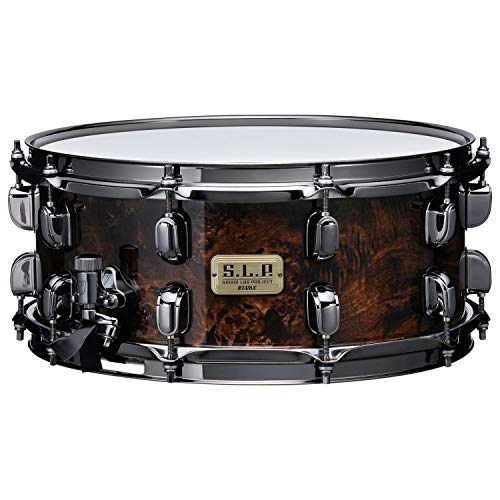 Tama 14"x06" S.L.P. G-Maple Snare, 13-lagiger Ahornkessel, Kona Mappa Burl Finish, Black Nickel Hardware, Evans G1 Felle