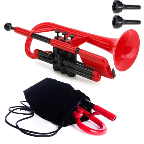 pBone music pCornet Red, Bb-Kornett aus ABS-Kunststoff, leicht und robust, inkl. Tasche und Kunststoffmundstück