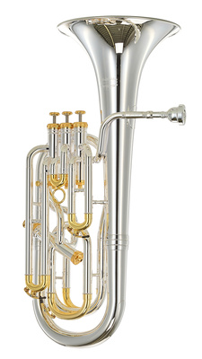 Thomann BR 801GP Superior Bb-Baritonhorn, 4 Perinetventile, versilbert mit Gold Trim Kit, inkl. Mundstück und Formetui