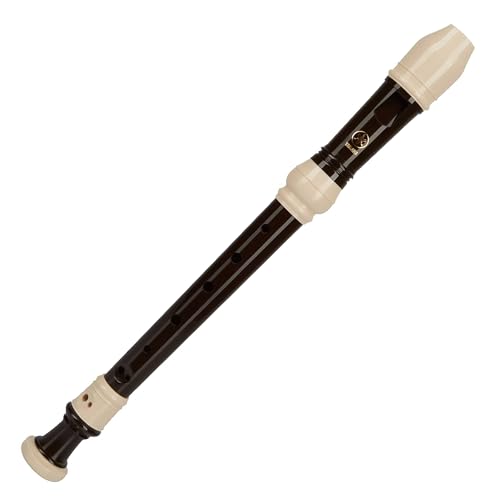 Yamaha YRS-31 Soprano Recorder, deutsche Griffweise, Doppelloch, ABS-Kunststoff, dunkelbraun mit weißen Ringen, inkl. Tasche und Zubehör