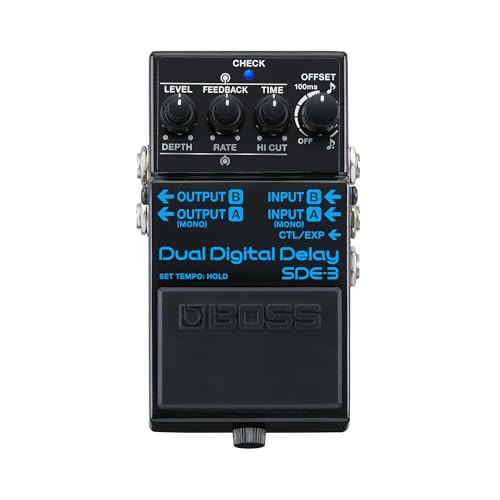 BOSS SDE-3 Dual Digital Delay Pedal, authentischer Sound des Roland SDE-300, 1600 ms Delay-Zeit, MIDI Ein-/Ausgang, kompakt