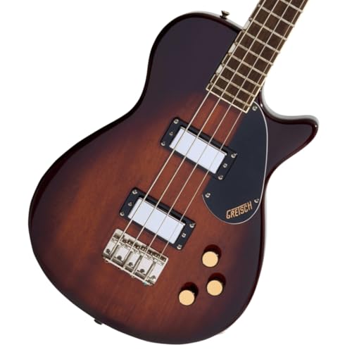 Gretsch Streamliner Jet Club Bass HVNA BRST, E-Bass mit Nato Korpus, Havana Burst, Single-Coil Tonabnehmer und geschraubtem Hals
