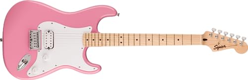 Fender Squier Stratocaster HT H MN Flash Pink, E-Gitarre aus Pappel mit Ahornhals und hochglänzendem Polyurethan-Finish