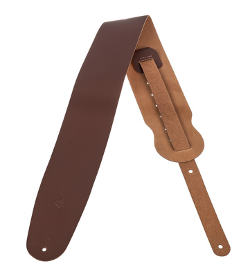 Levys Leather Strap M4-BRN, Gitarren- und Bassgurt aus echtem braunem Leder, verstellbar von 91 cm bis 132 cm