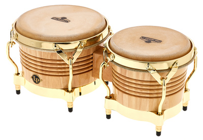 LP M201-AW Bongos Matador, 7 1/4" + 8 5/8", Natur, Siam Oak mit Traditional Rims und goldener Hardware