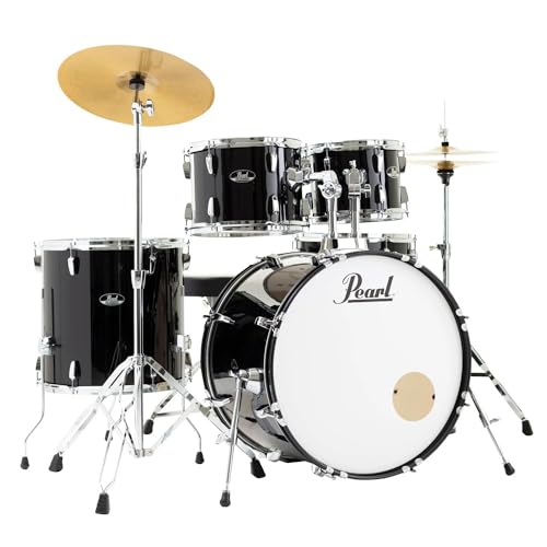 Pearl Roadshow 22" Set RS525SC/C31, Schlagzeug in Jet Black mit 9-lagigem Pappel Kessel, inkl. Sabian Solar Hi-Hat und Crash, doppelstrebiger Hardware