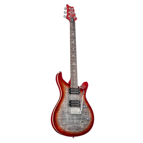 PRS SE Custom 24/08, E-Gitarre mit Mahagoni Korpus, geflammter Ahorn Decke, PRS TCI "S" Humbuckern, Charcoal Cherry Burst Finish, inkl. PRS SE Gigbag