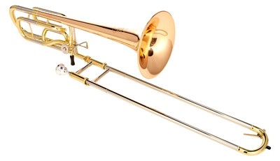 Thomann Trombone "Little Elephant", Bb/F Tenorposaune mit Quartventil, 8" Goldmessing Schallstück, inkl. Mundstück und Koffer