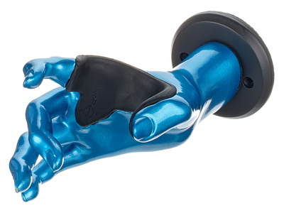 GuitarGrip The Valkyrie Placid Blue R, Instrumentenwandhalter in Form einer weiblichen Hand, rechts-hand Modell, blaue Hochglanz Metallic Finish