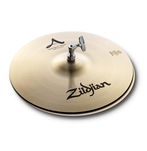 Zildjian 14" A-Series New Beat Hi-Hat, Schlagzeugbecken mit traditionellem Finish und solidem Grundsound