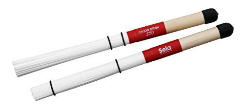 Sela SE 036 Cajon Brush 250, Nylonfaser mit Ahorn-Holzgriff und Härtegrad-Einstellung, Länge 35 cm