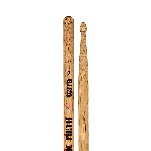 Vic Firth American Classic® Terra Serie 5A Trommelstöcke, aus Amerikanischem Hickory mit Holzspitze, widerstandsfähig und präziser Klangqualität