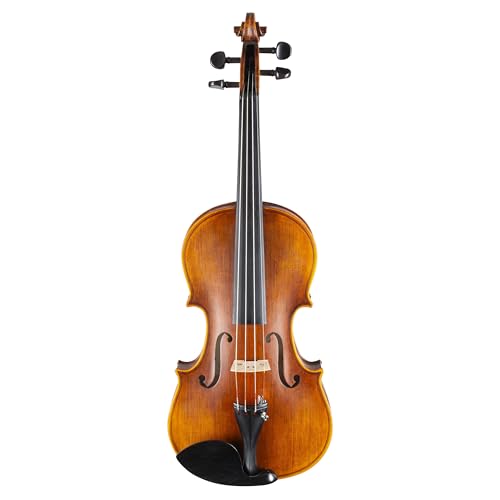 Stentor SR1865 Violine Messina 4/4, handgefertigte Violine mit massiver Fichtendecke und Ahornkorpus, Ebenholz-Griffbrett, Pirastro Besaitung, Schellack-Lackierung