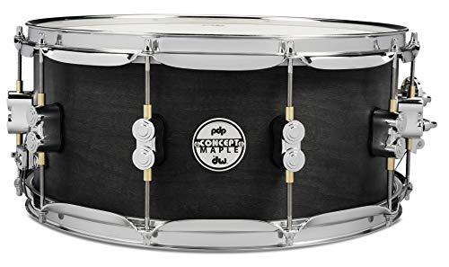 DW PDP 14"x6,5" Black Wax Snare, 10-lagiger Ahornkessel mit mattschwarzer Oberfläche, DW MAG Abhebung, True Pitch Spannschrauben