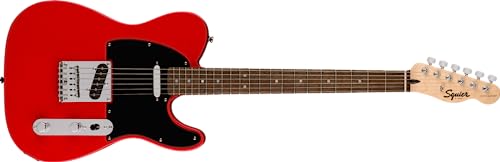 Squier Sonic Tele LRL, E-Gitarre mit Poplar Korpus, Ahorn Hals, 2x Ceramic Single-Coil Tonabnehmer, Torino Red