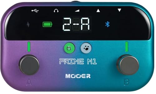Mooer Prime M1, Multi Effects Pedal mit 128 Effektmodellen, 21 Bassverstärkern, integriertem Looper und Bluetooth 5.0