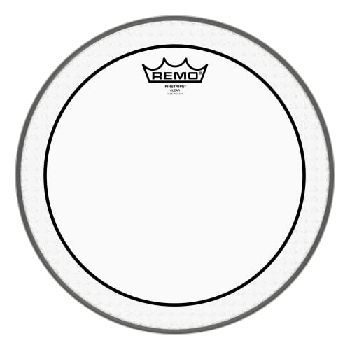 Remo Schlagzeugfell Drum Head Pinstripe, transparent, 12" mit 2 Lagen 7-mil Mylar Film für tiefen Ton und moderaten Attack