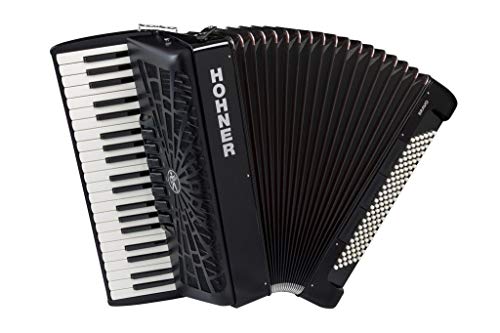 Hohner Bravo III 120 Silent Key, Piano-Akkordeon mit 120 Bässen, 41 Diskanttasten und weichem Anschlag, schwarz