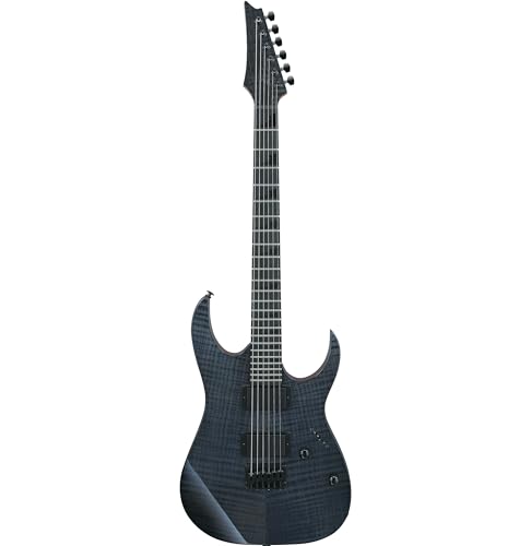 Ibanez GRGR221FA-TDK, E-Gitarre mit Okoume Korpus, geflammter Ahorn Optik, geröstetem Ahorn Hals, Purpleheart Griffbrett, 2x IBZ 6 Humbucker, Transparent Indigo Black