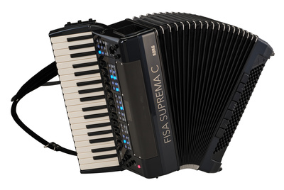 Korg FISA SUPREMA C PMBK, digitales Tastenakkordeon mit 37 anschlagdynamischen Tasten, 120 Bassknöpfen, über 300 Klängen und 9 Stimmtypen, schwarz