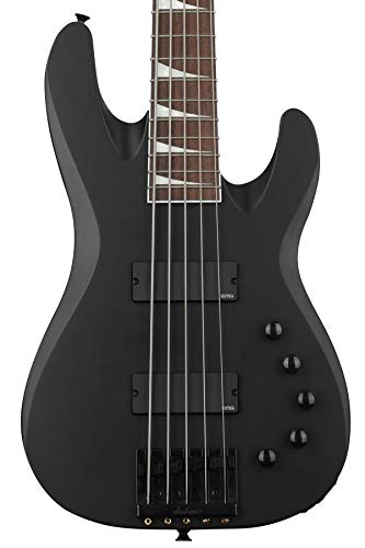 Jackson David Ellefson CBX V SBK, Signature 5-Saiter E-Bass mit Pappel Korpus, Ahornhals und aktivem 3-Band EQ, Satin Black