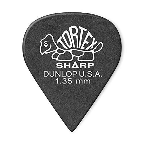 Dunlop Tortex Sharp Plektren 1,35 mm, 12er Pack, schwarz