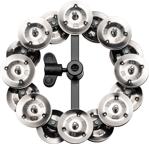 Meinl HTHH2BK Hi-Hat Tambourine, 5" Durchmesser, zweiteilig, verchromter Stahl, schwarz