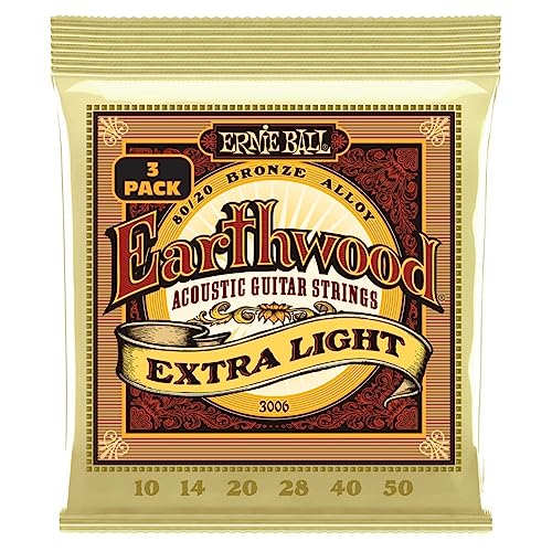 Ernie Ball Earthwood Bronze 3-pack 3006, Saiten Set für Westerngitarre, 80% Kupfer und 20% Zink, .010-.050