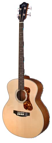 Guild B-240E Acoustic Bass, 4-saitiger Jumbo Akustikbass mit massiver Sitka-Fichtendecke und Mahagoni-Korpus, natur satin Finish