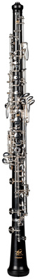 Thore Moderato Oboe, Oboe für Fortgeschrittene aus ungebeiztem Grenadillholz mit versilberter Mechanik und erweiterter G-Klappe, inkl. Thore-Koffer und Reinigungsset