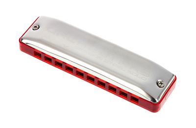 C.A. Seydel Söhne Orchestra S LF, Mundharmonika mit 10 Kanzellen, erweiterter Tonumfang, karmin-roter Körper aus ABS-Kunststoff, inkl. Lederetui