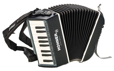 Hohner XS Accordion Piano, leichtes Piano-Akkordeon mit 15 Bässen, 21 Diskanttasten, ergonomischer Konstruktion, grau