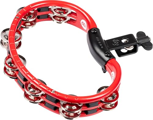 Meinl TMT2R Drummer Tambourine, montierbare Version mit ABS-Kunststoff Rahmen und 14 Paar Stahlschellen, rot