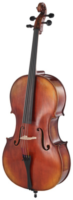 Gewa Allegro VC1 A Cello 3/4 SB, vollmassives Antik Cello aus europäischem Fichten- und Ahornholz, Braun-bernsteinfarbene Naturharzlackierung, inklusive Cellotasche mit Rucksackriemen
