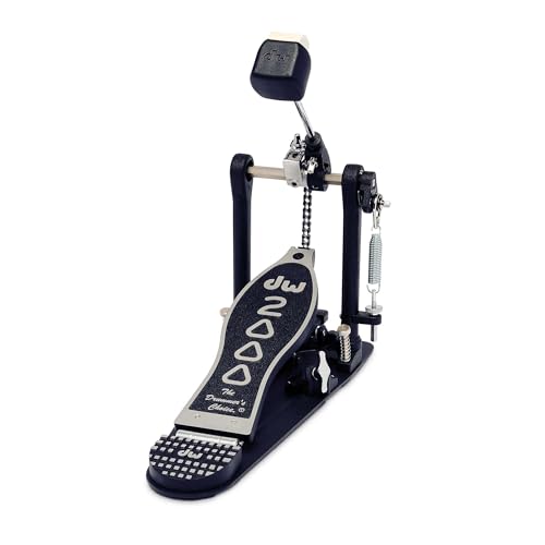 DW 2000A Single Bass Drum Pedal, Einzelfußmaschine mit Accelerator Antrieb und einstellbarem Fußbrettwinkel, inklusive 2-Way DW101 Beater