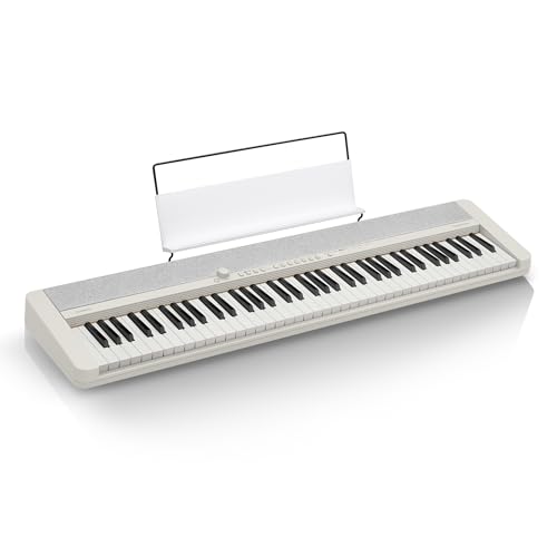 Casio Casiotone CT-S1-76WE Piano-Keyboard, 76 anschlagdynamische Tasten, 61 Sounds, Bluetooth-fähig, weiß