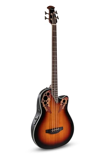 Ovation Celebrity Elite CEB44-1N-G, Mid-Depth Akustikbass mit Tonabnehmer und OP4BT Preamp, New England Burst
